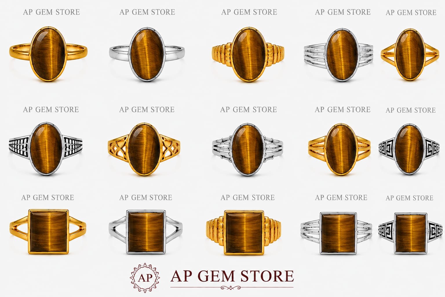 Tigers Eye Stone Rings